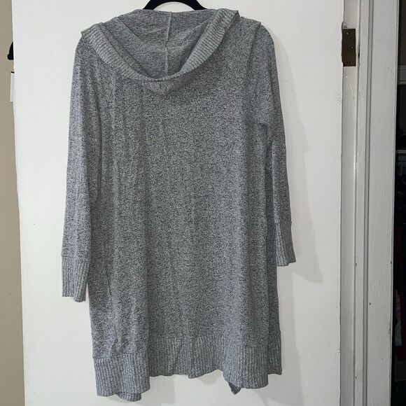 Soma Women's Knit Hooded Cardigan Size S/M, Black, White,‎ and Gray - Picture 2 of 9